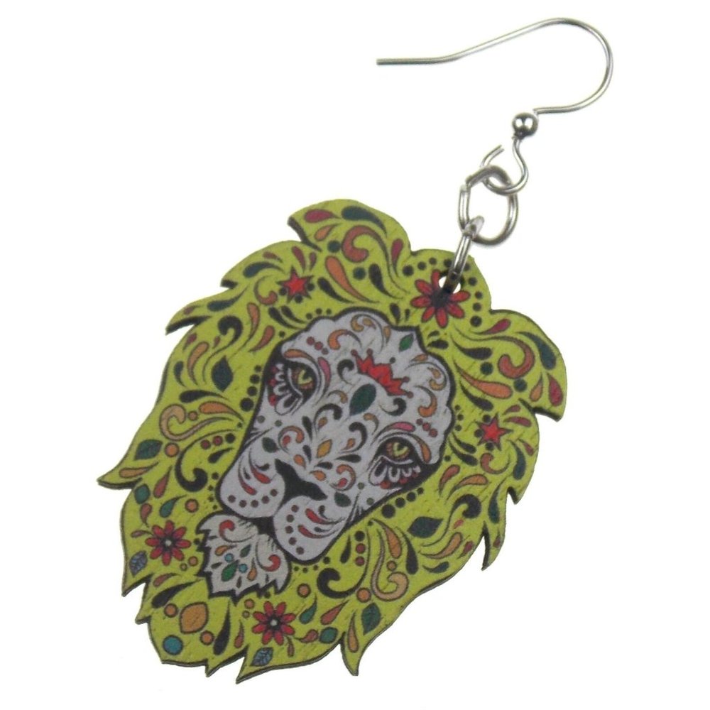 Lion Pride Earrings Green Tree Jewelry Sustainable Eco Friendly Made USA Gift
